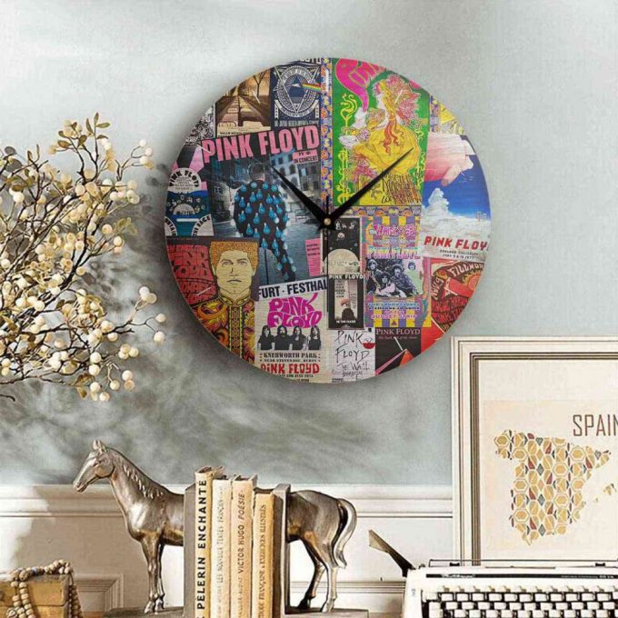 Pink Floyd Wooden Clock – Vintage Rock Concert Poster For Home Decor Gift For Home Decor Gifts 5