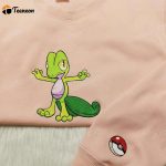 Pokemon Treecko Embroidered Hoodie: Stylish Anime Sweatshirt for Fans