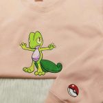 Pokemon Treecko Embroidered Hoodie: Stylish Anime Sweatshirt for Fans