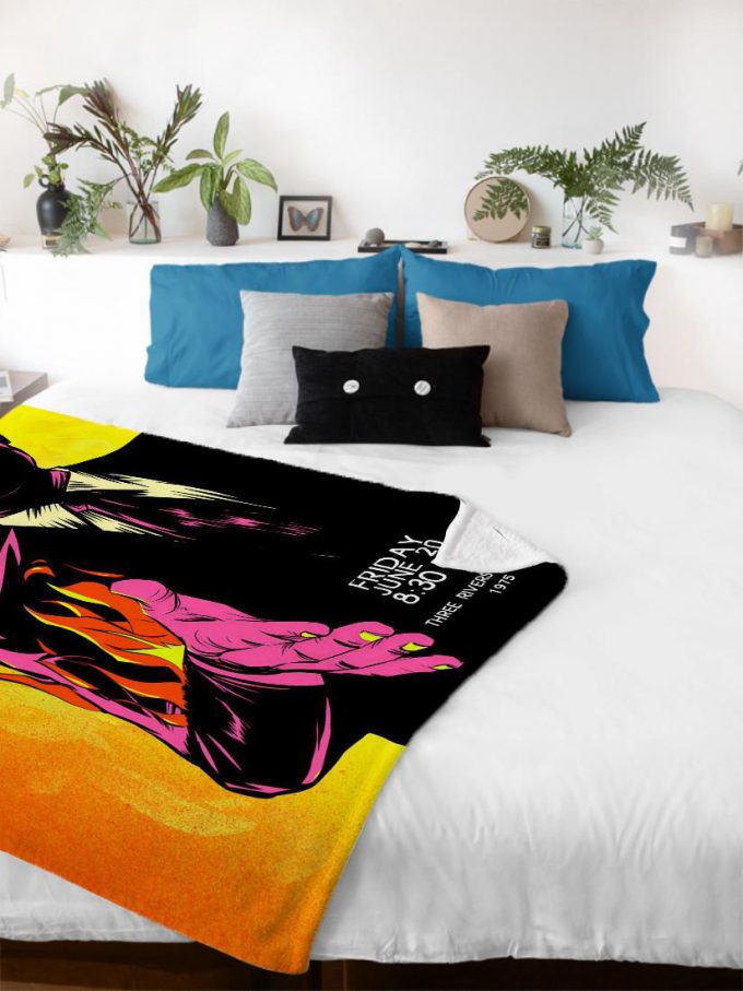 Raving And Drooling Pink Floyd Poster For Home Decor Gift 1975 Velveteen Plush Blanket 5