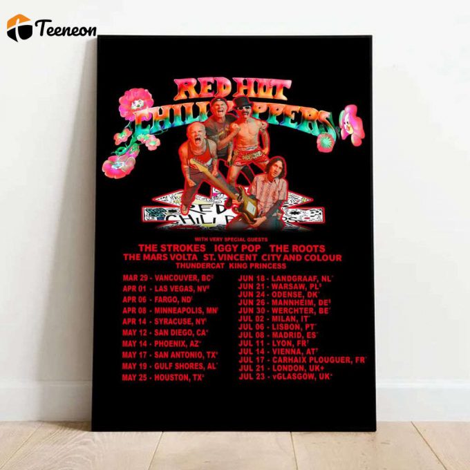 Red Hot Chili Peppers 2023 Tour Poster For Home Decor Gift Music Poster For Home Decor Gift, Home Decor 1