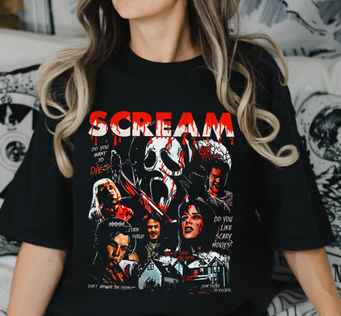 Get Spooky With Our Retro 90S Scream Halloween Shirt - Perfect For Halloween Parties! 2