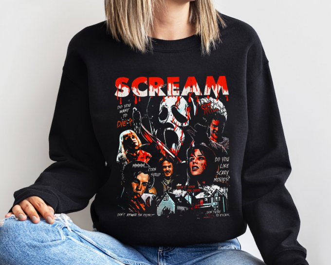 Get Spooky With Our Retro 90S Scream Halloween Shirt - Perfect For Halloween Parties! 4