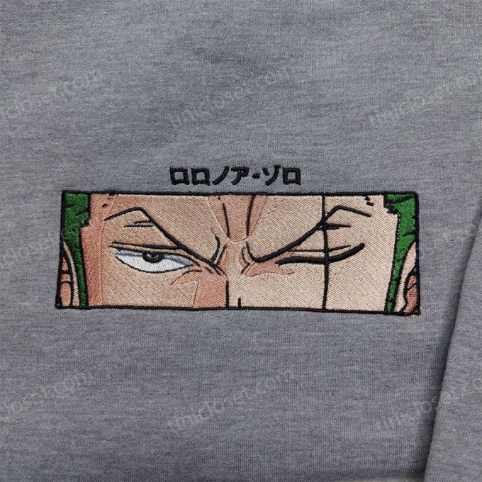 Roronoa Zoro One Piece Embroidered Shirt: Anime Sweatshirt Perfect Anime Gift For Fans 2