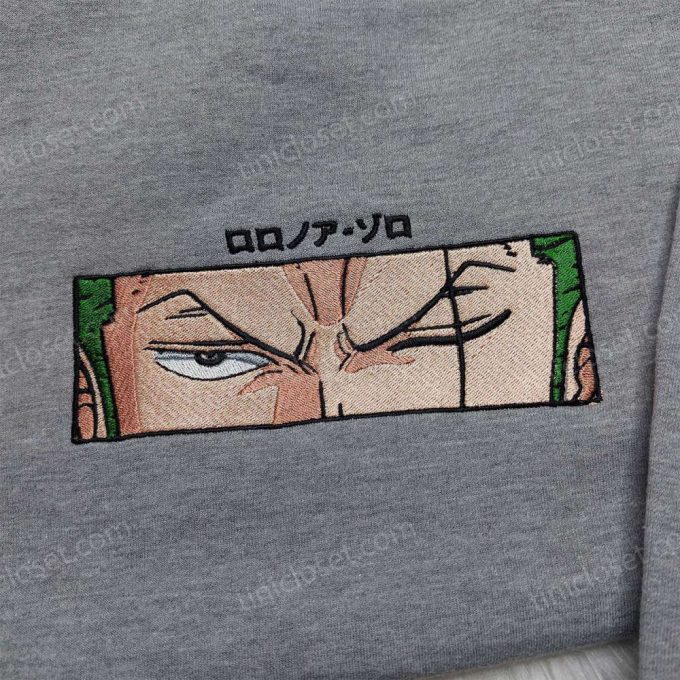 Roronoa Zoro One Piece Embroidered Shirt: Anime Sweatshirt Perfect Anime Gift For Fans 3