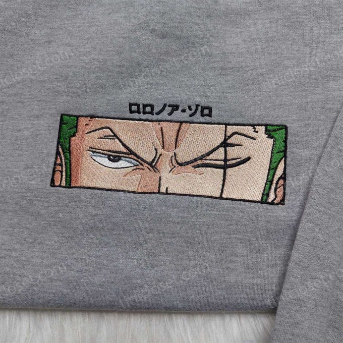 Roronoa Zoro One Piece Embroidered Shirt: Anime Sweatshirt Perfect Anime Gift For Fans 4