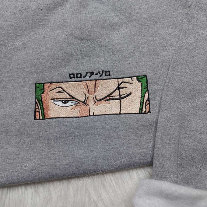 Roronoa Zoro One Piece Embroidered Shirt: Anime Sweatshirt Perfect Anime Gift For Fans 5