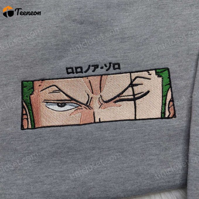 Roronoa Zoro One Piece Embroidered Shirt: Anime Sweatshirt Perfect Anime Gift For Fans 1