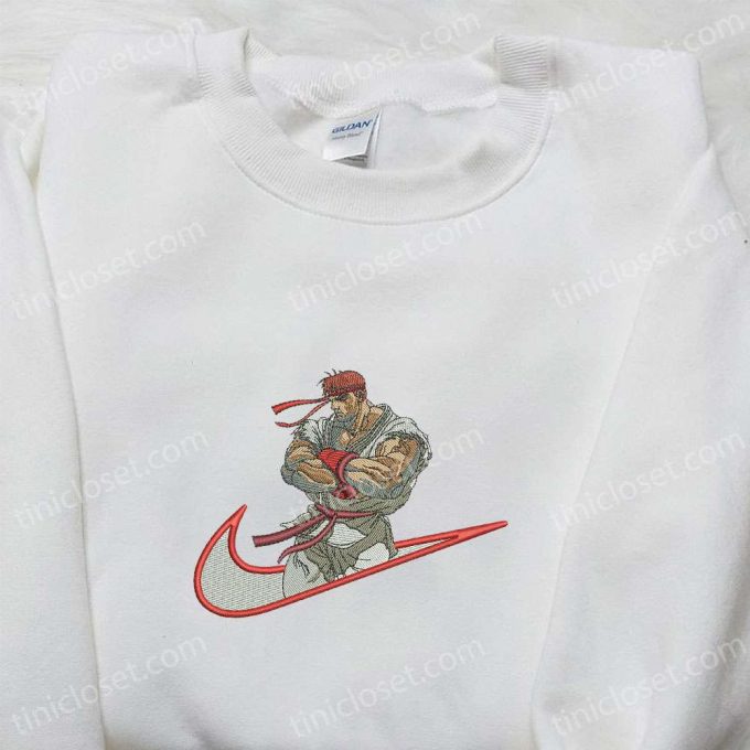 Ryu X Swoosh Hoodie &Amp; Street Fighter Shirt: B Gift For Men Women Family Gift Ideas 4