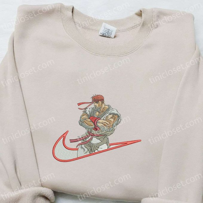 Ryu X Swoosh Hoodie &Amp; Street Fighter Shirt: B Gift For Men Women Family Gift Ideas 6