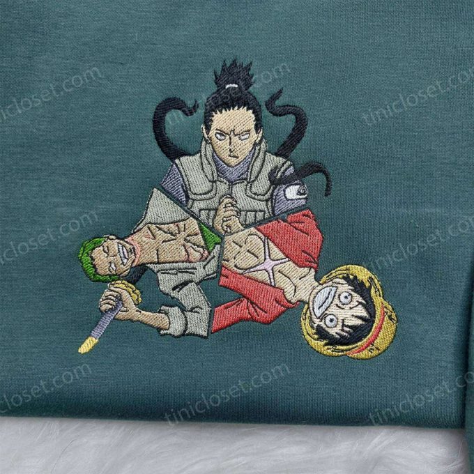 Shikamaru Zoro Luffy Embroidered Shirt: Anime Gifts For Fans - Shop The Trendi Gift For Men Women Anime Embroidered Shirt Now! 2