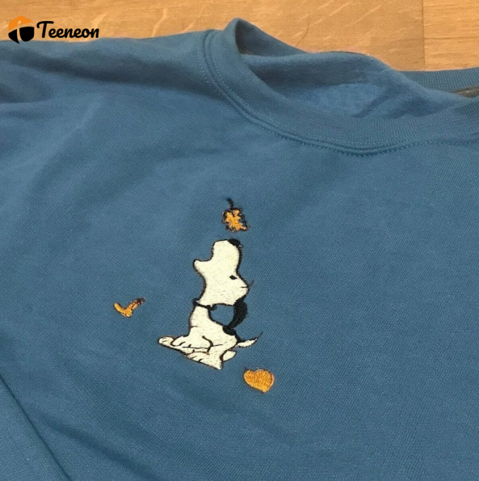 Snoopy Autumn Leaves Embroidered Shirt: Perfect Unisex Gift For Men And Women, Gift For Men Women 1