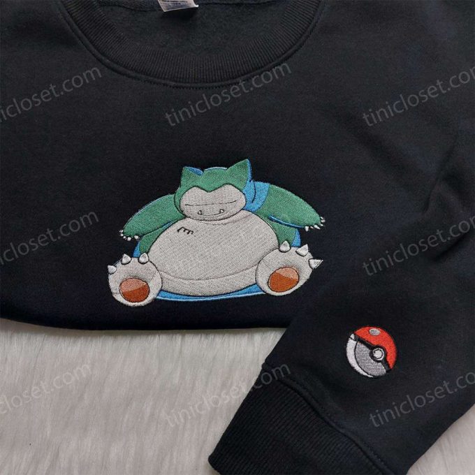 Snorlax Pokemon Embroidered Shirt Hoodie &Amp; Sweatshirt - Anime Inspired Apparel 2