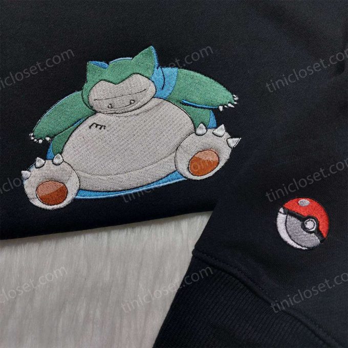 Snorlax Pokemon Embroidered Shirt Hoodie &Amp; Sweatshirt - Anime Inspired Apparel 3