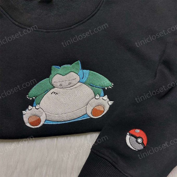 Snorlax Pokemon Embroidered Shirt Hoodie &Amp; Sweatshirt - Anime Inspired Apparel 4