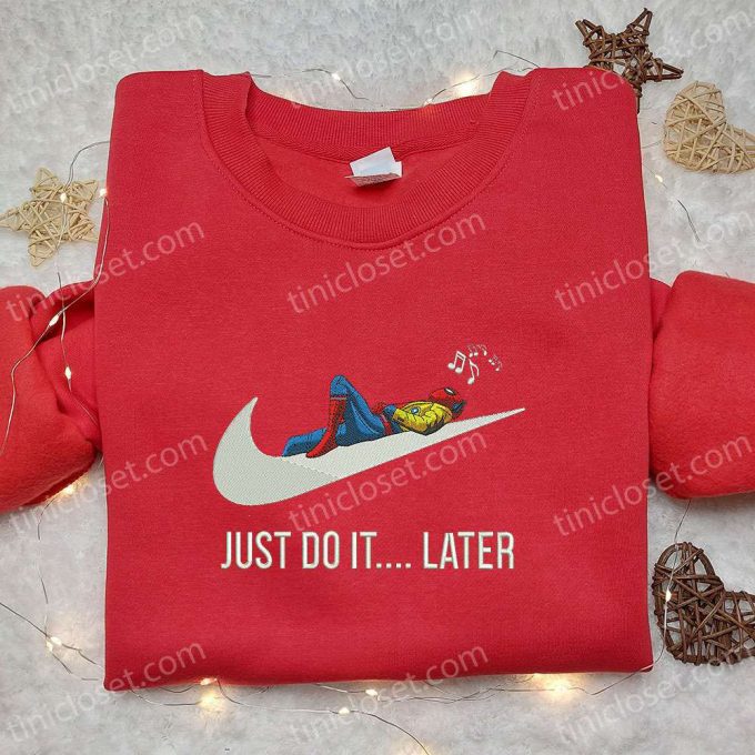 Spider-Man Just Do It Later X Swoosh Hoodie: Marvel Mcu Perfect Family Gift! 2