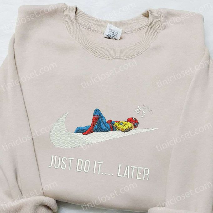 Spider-Man Just Do It Later X Swoosh Hoodie: Marvel Mcu Perfect Family Gift! 3