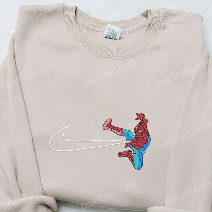 Spider-Man Movie X Swoosh Hoodie: Marvel Comics Embroidered Hoodie Perfect Family Gift 4