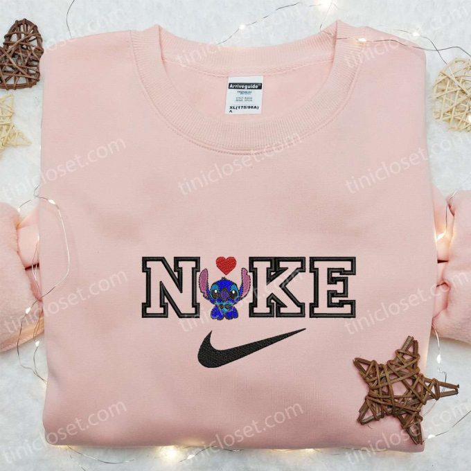 Stitch Heart X Nike: Embroidered Shirt Hoodie &Amp; Sweatshirt – Perfect Valentine S Day Nike Inspired Apparel 4