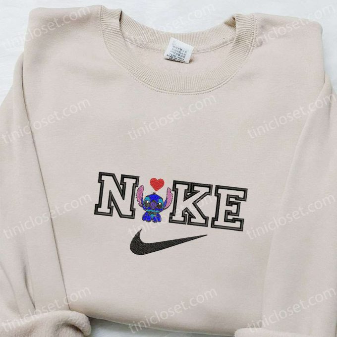 Stitch Heart X Nike: Embroidered Shirt Hoodie &Amp; Sweatshirt – Perfect Valentine S Day Nike Inspired Apparel 5