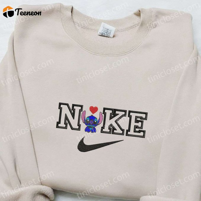 Stitch Heart X Nike: Embroidered Shirt Hoodie &Amp;Amp; Sweatshirt – Perfect Valentine S Day Nike Inspired Apparel 1