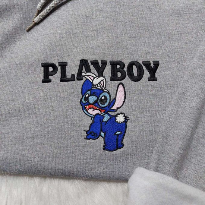 Playboy Stitch Embroidered Shirt Disney Sweatshirt &Amp; Cute Hoodie: Trendy Embroidered Apparel For Stylish Comfort 2