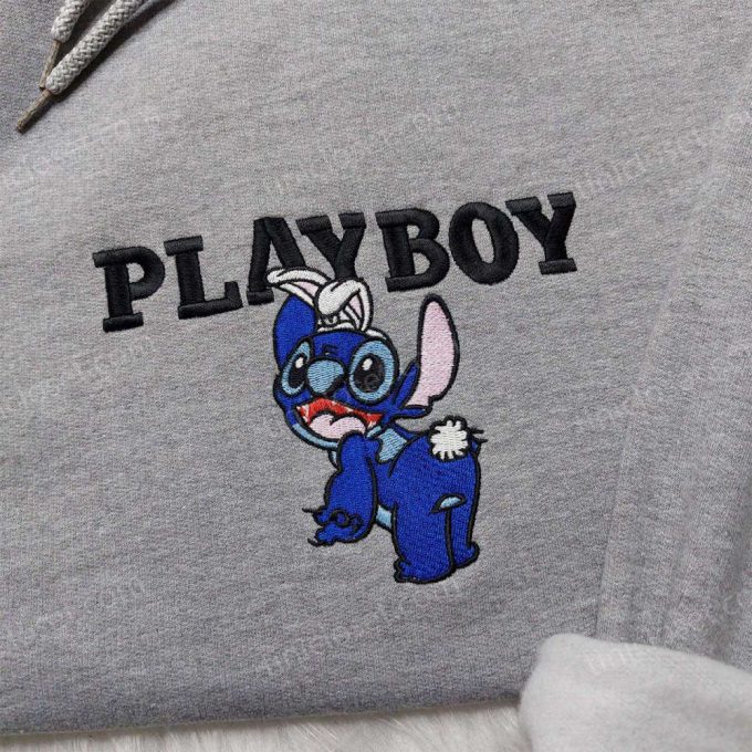 Playboy Stitch Embroidered Shirt Disney Sweatshirt &Amp; Cute Hoodie: Trendy Embroidered Apparel For Stylish Comfort 4