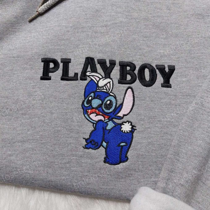 Playboy Stitch Embroidered Shirt Disney Sweatshirt &Amp; Cute Hoodie: Trendy Embroidered Apparel For Stylish Comfort 5