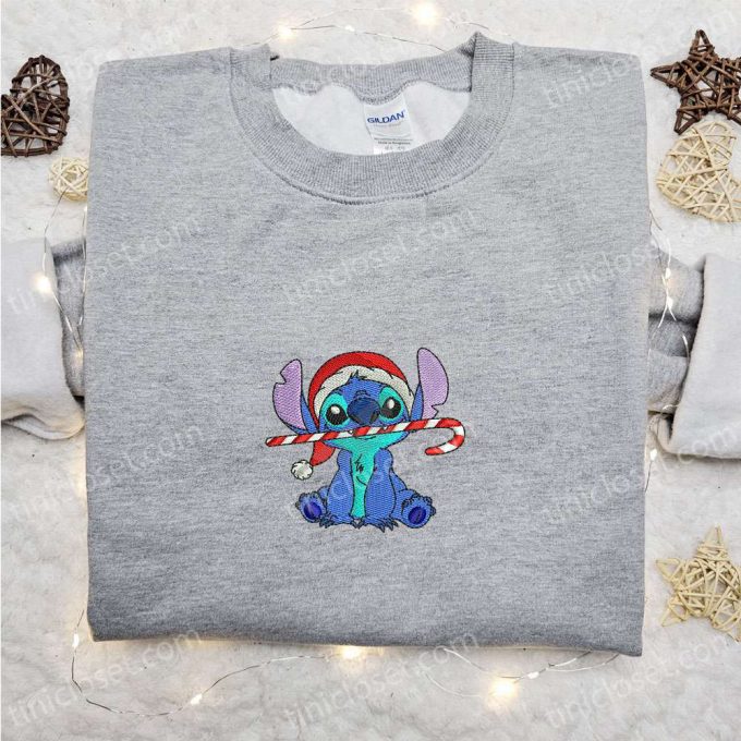 Disney Characters Embroidered Hoodie &Amp; Candy Cane Stitch Shirt - F Gift For Men Women Christmas Embroidery 2