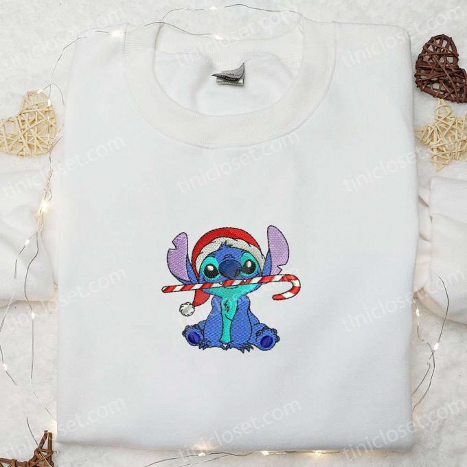 Disney Characters Embroidered Hoodie &Amp; Candy Cane Stitch Shirt - F Gift For Men Women Christmas Embroidery 3