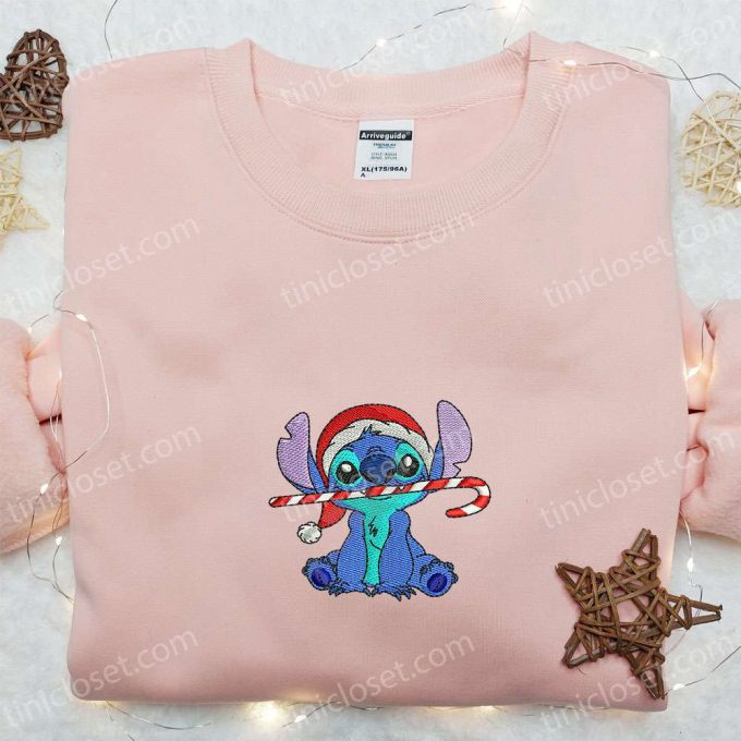 Disney Characters Embroidered Hoodie &Amp; Candy Cane Stitch Shirt - F Gift For Men Women Christmas Embroidery 5