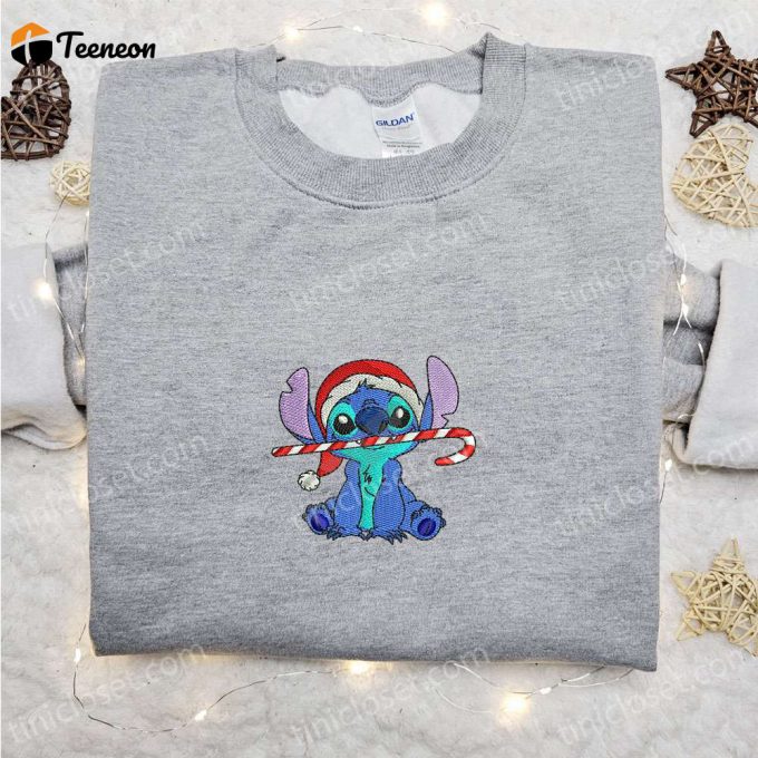 Disney Characters Embroidered Hoodie &Amp;Amp; Candy Cane Stitch Shirt - F Gift For Men Women Christmas Embroidery 1