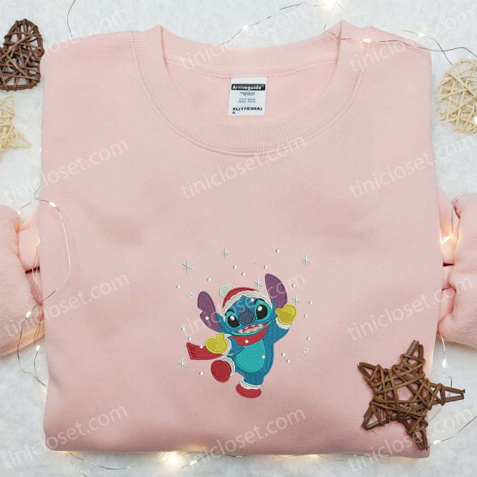 Stitch Xmas Winter Embroidered Shirt &Amp; Disney Characters Hoodie F Gift For Men Women Christmas Apparel 3