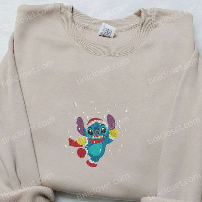 Stitch Xmas Winter Embroidered Shirt &Amp; Disney Characters Hoodie F Gift For Men Women Christmas Apparel 5