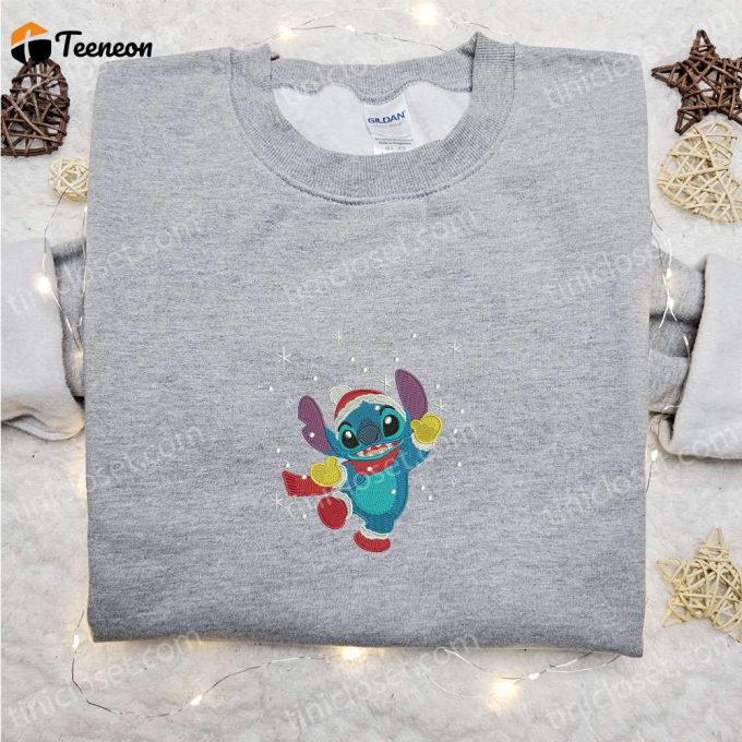 Stitch Xmas Winter Embroidered Shirt &Amp;Amp; Disney Characters Hoodie F Gift For Men Women Christmas Apparel 1