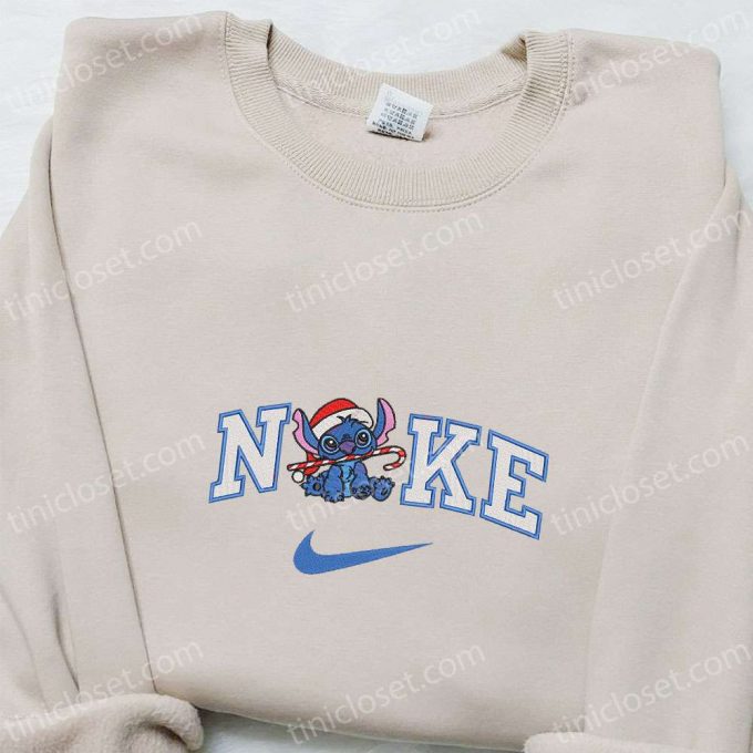 Stitch Xmas X Nike Embroidered Shirt Disney Characters Hoodie Christmas Sweatshirt F Gift For Men Women Apparel With Embroidered D Gift For Men Women 2