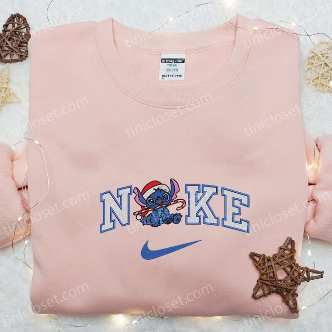 Stitch Xmas X Nike Embroidered Shirt Disney Characters Hoodie Christmas Sweatshirt F Gift For Men Women Apparel With Embroidered D Gift For Men Women 3