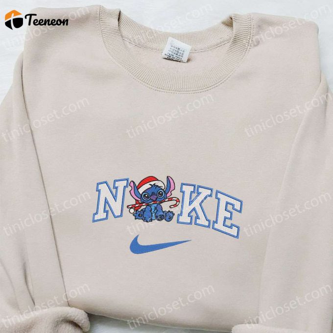 Stitch Xmas X Nike Embroidered Shirt Disney Characters Hoodie Christmas Sweatshirt F Gift For Men Women Apparel With Embroidered D Gift For Men Women 1