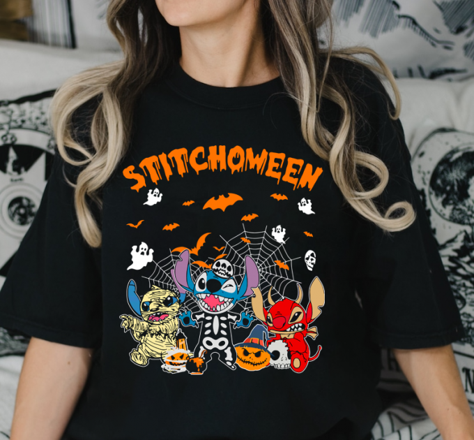 Spook Up Your Halloween With The Stitchoween Halloween Stitch Shirt - Perfect For Trick Or Treating! 2