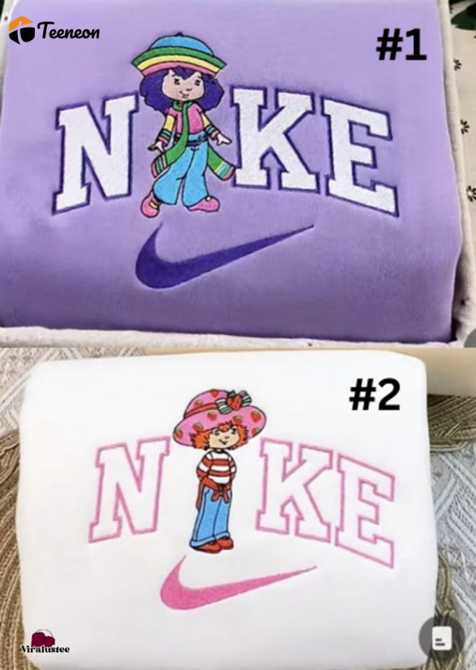 Strawberry Shortcake Nike Couple Sweatshirt Rainbow Sherbet Embroidery 1