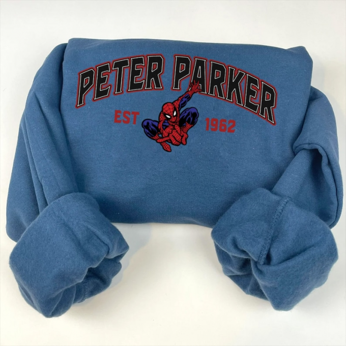 Superhero Peter Parker Spiderman Sweatshirt - Embroidered Marvel Apparel For Fans 2