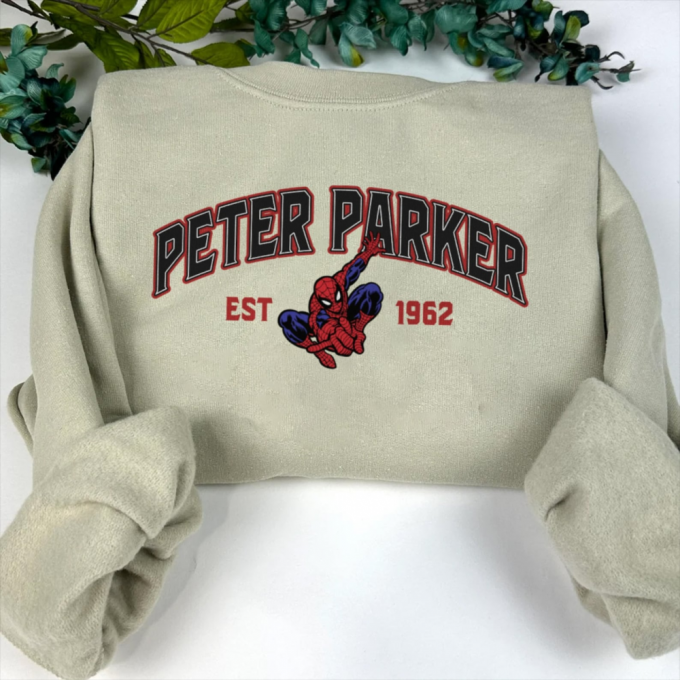 Superhero Peter Parker Spiderman Sweatshirt - Embroidered Marvel Apparel For Fans 3