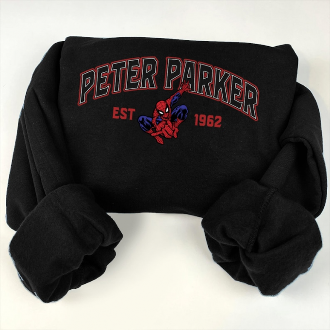 Superhero Peter Parker Spiderman Sweatshirt - Embroidered Marvel Apparel For Fans 4