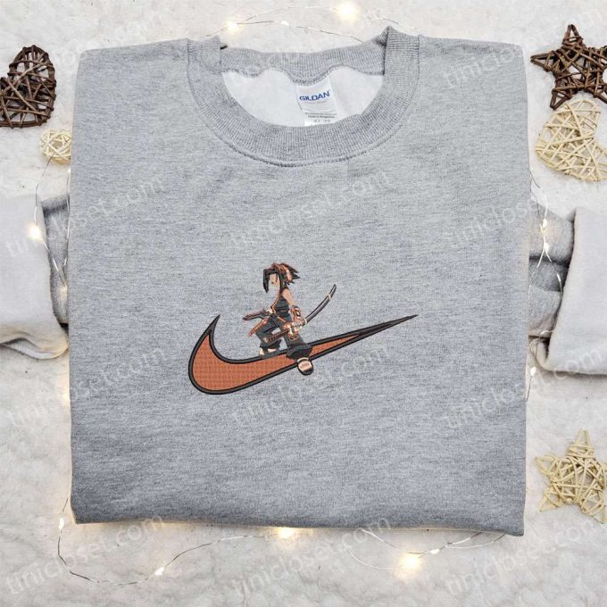 Swoosh Anime X Yoh Asakura Embroidered Sweatshirt &Amp; Shaman King Shirt: B Gift For Men Women Family Gift Ideas 4