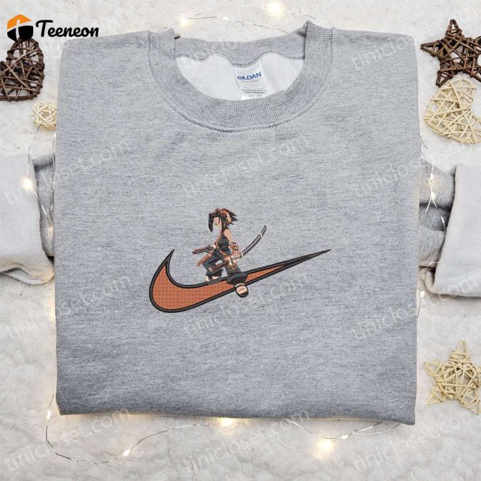 Swoosh Anime X Yoh Asakura Embroidered Sweatshirt &Amp;Amp; Shaman King Shirt: B Gift For Men Women Family Gift Ideas 1