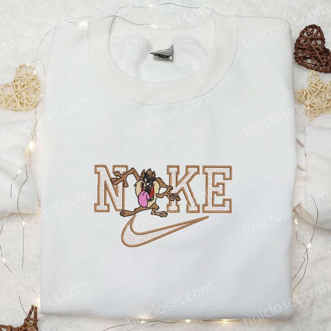 Disney Characters Embroidered Sweatshirt - Tasmanian Devil X Nike Cartoon Shirt: B Gift For Men Women Family Gift Ideas 4