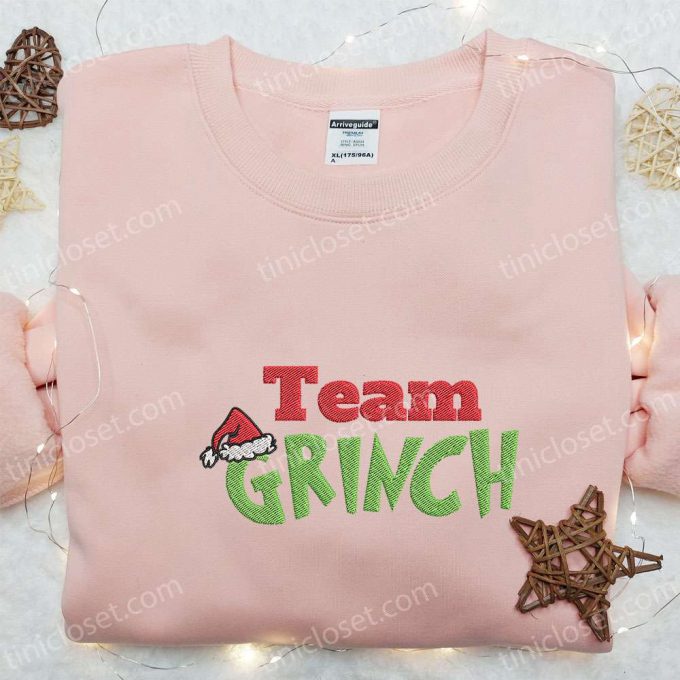 Get F Gift For Men Women With Team Grinch Christmas Hat Shirt &Amp; Embroidered Hoodie - Perfect Gifts For Family 3