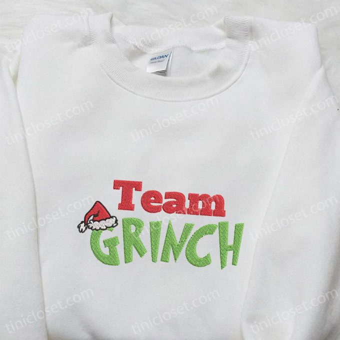 Get F Gift For Men Women With Team Grinch Christmas Hat Shirt &Amp; Embroidered Hoodie - Perfect Gifts For Family 4