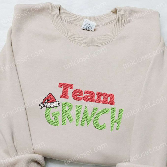 Get F Gift For Men Women With Team Grinch Christmas Hat Shirt &Amp; Embroidered Hoodie - Perfect Gifts For Family 5