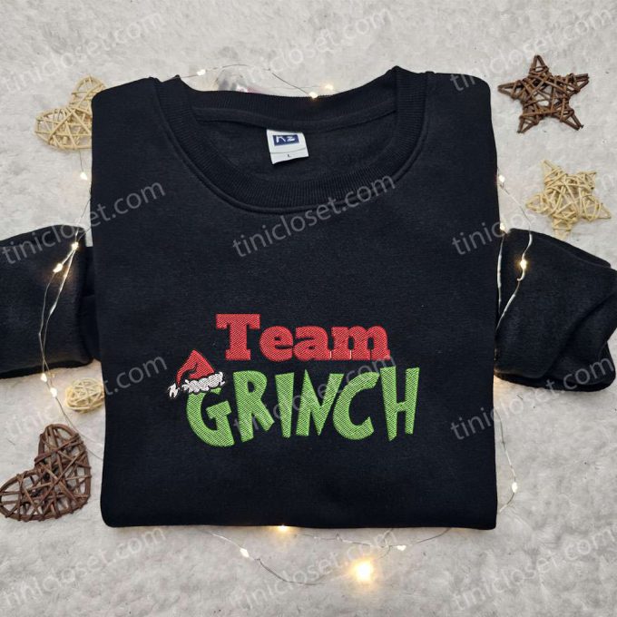 Get F Gift For Men Women With Team Grinch Christmas Hat Shirt &Amp; Embroidered Hoodie - Perfect Gifts For Family 6